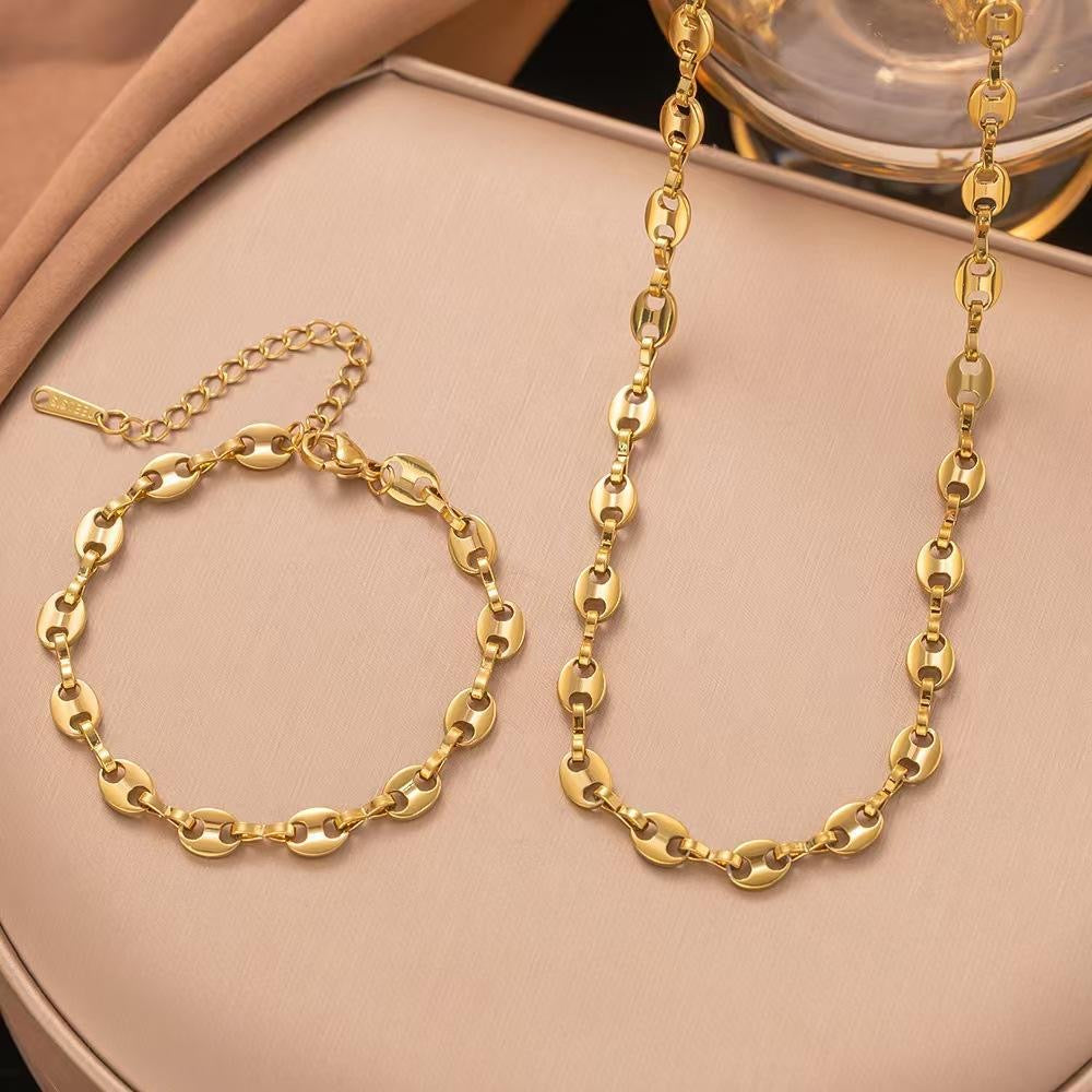 Coffee Bean Layered Bracelet, Daily Wear Bracelet