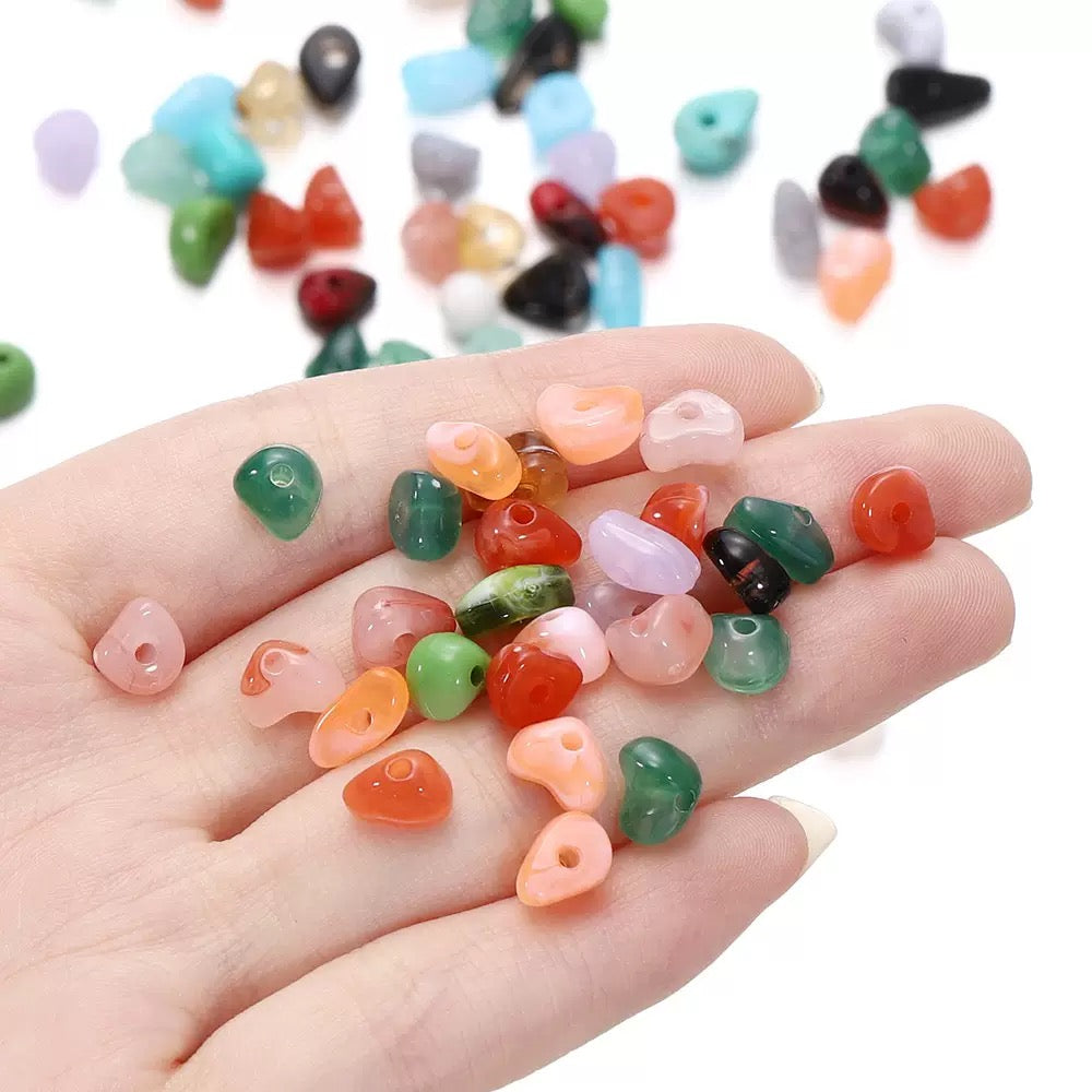 5-8mm Acrylic Irregular Marbled Chip Beads, DIY Bracelet Making Loose Beads, Faux Natural Stone Irregular Spacers
