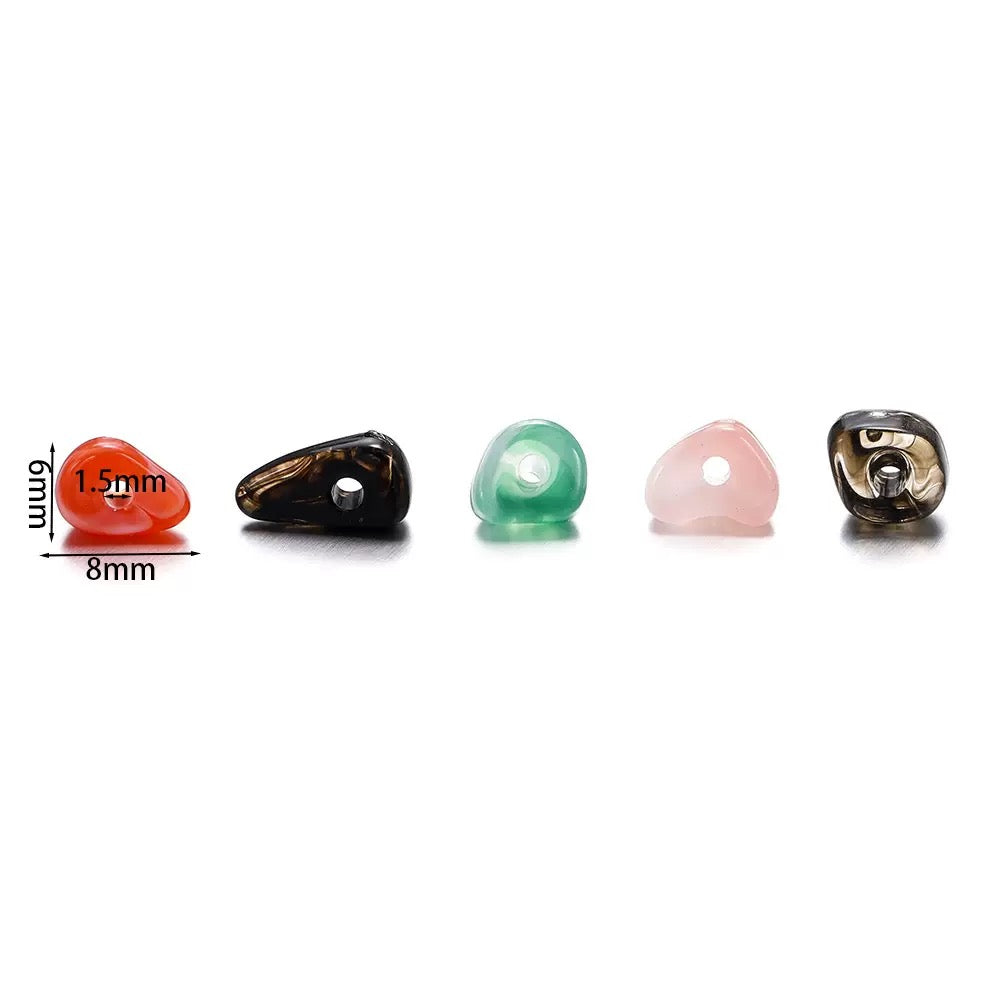 5-8mm Acrylic Irregular Marbled Chip Beads, DIY Bracelet Making Loose Beads, Faux Natural Stone Irregular Spacers