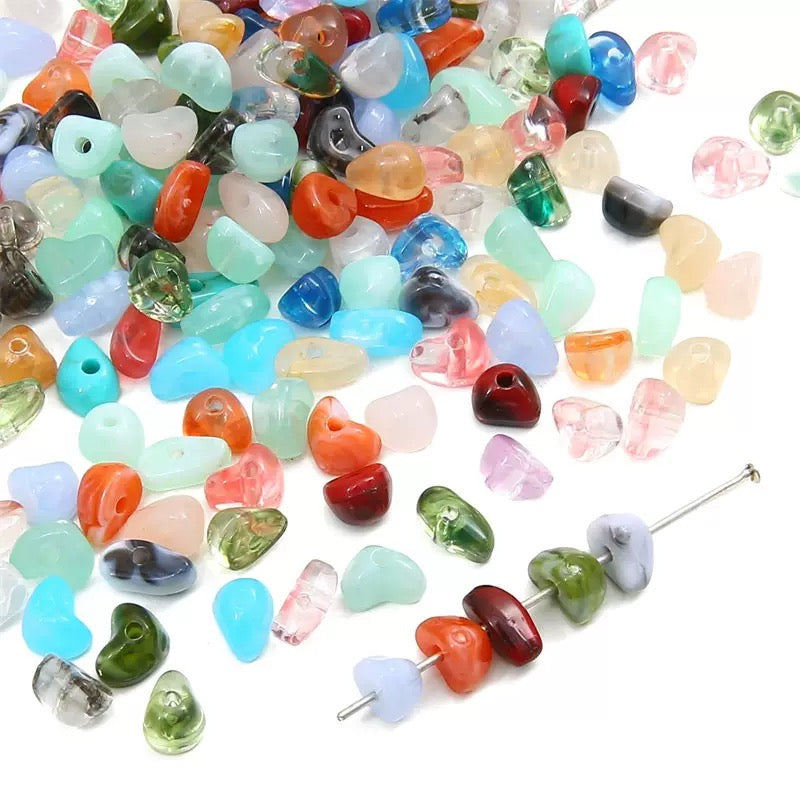 5-8mm Acrylic Irregular Marbled Chip Beads, DIY Bracelet Making Loose Beads, Faux Natural Stone Irregular Spacers