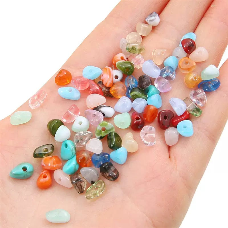 5-8mm Acrylic Irregular Marbled Chip Beads, DIY Bracelet Making Loose Beads, Faux Natural Stone Irregular Spacers