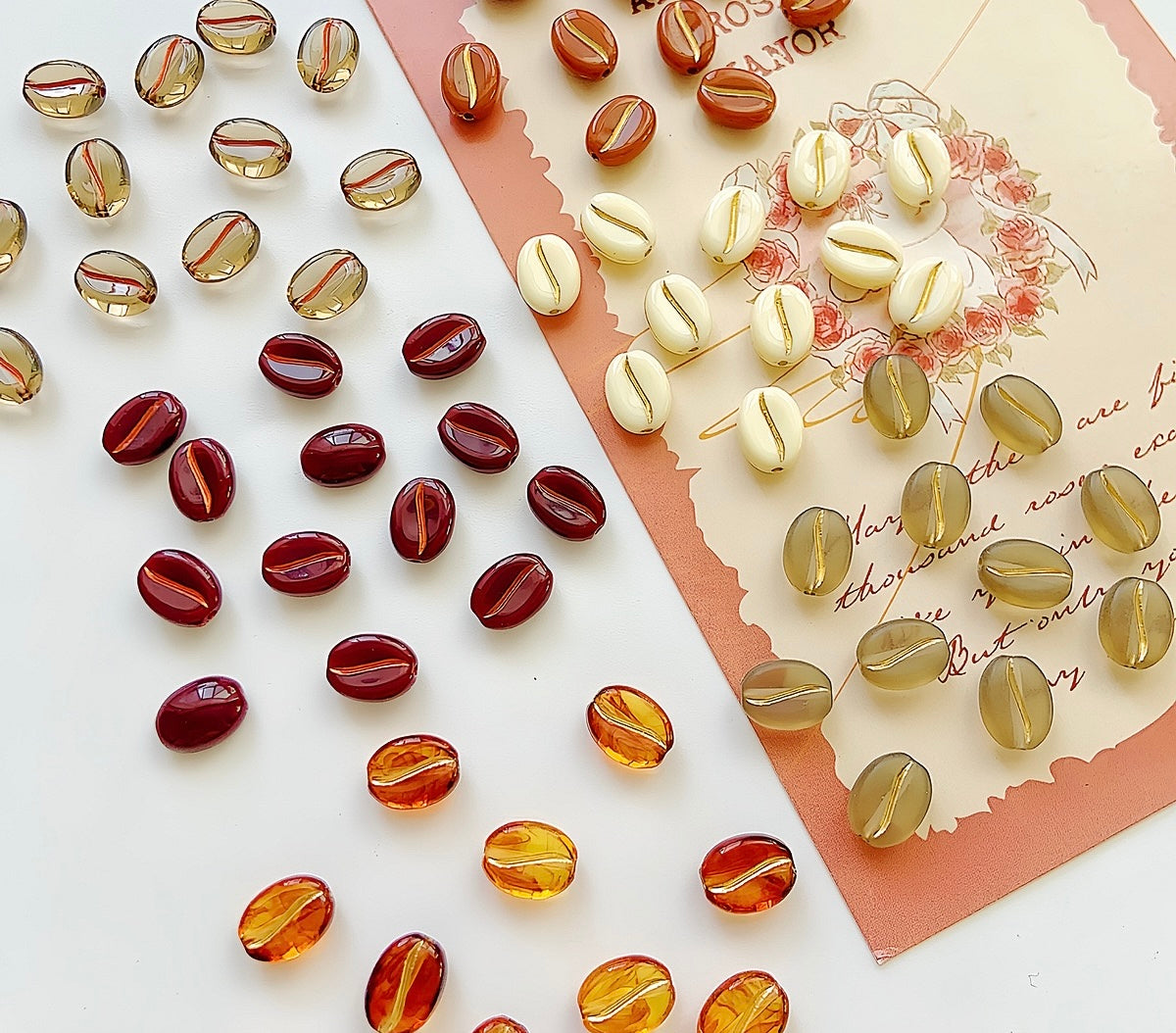 Czech Glass Coffee Bean Beads, 3D Faceted Espresso Shape Loose Spacer Beads for Jewelry Making, DIY Necklace Bracelet Earrings Supplies