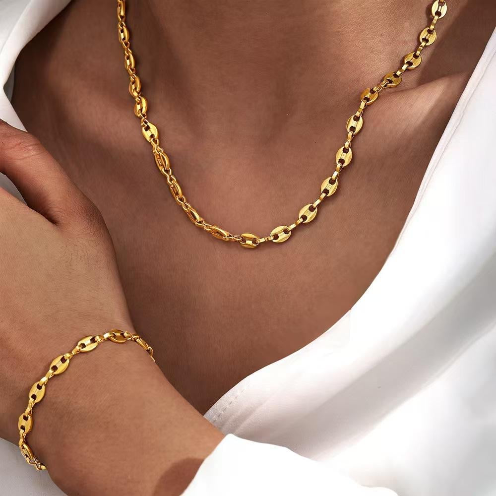 Coffee Bean Layered Bracelet,  Daily Wear Bracelet