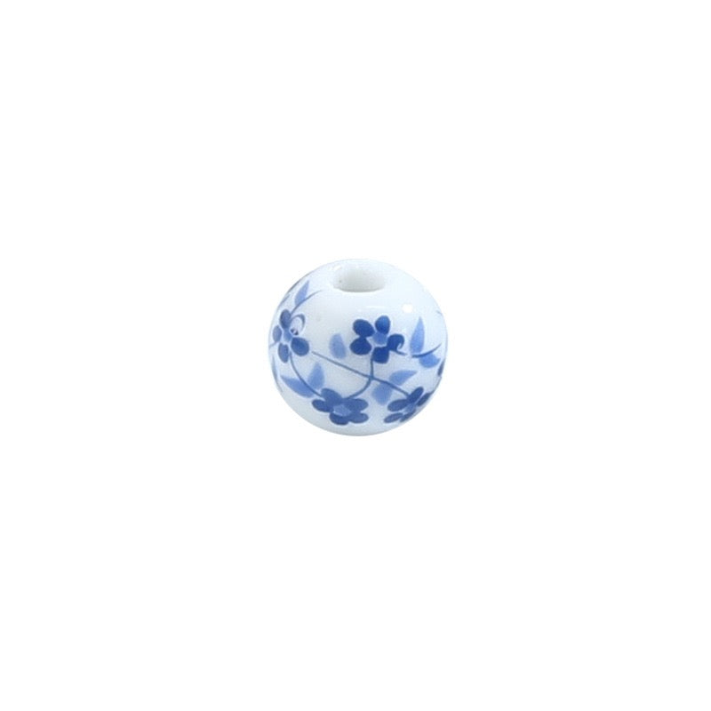 Blue & White Round Porcelain Ceramic Loose Beads DIY jewelry & Handmade necklaces, bracelets and earrings.