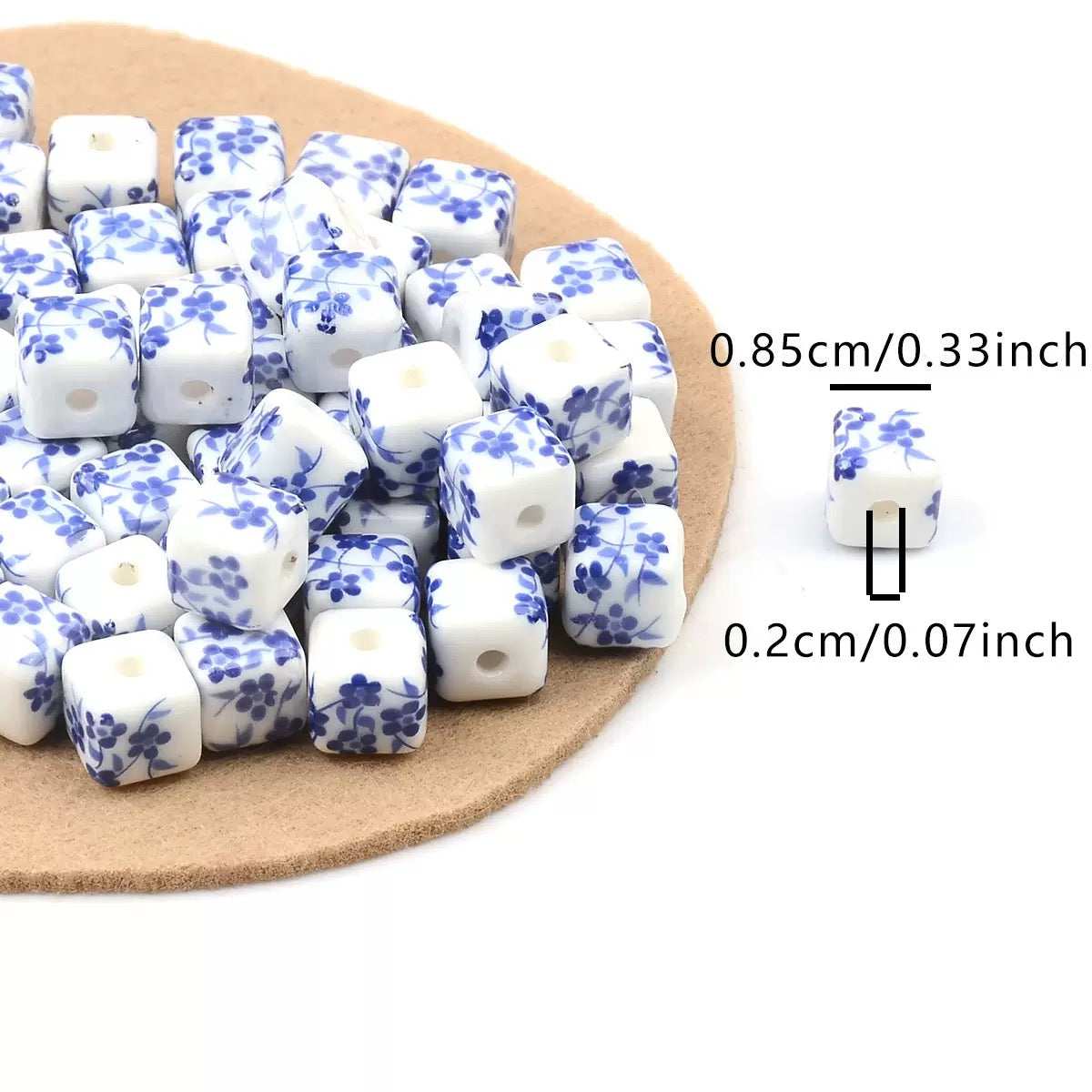 Blue & White Squre Porcelain Ceramic Loose Beads DIY jewelry & Handmade necklaces, bracelets and earrings.